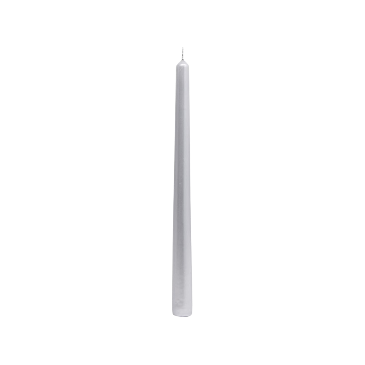 9" Silver Taper Candle