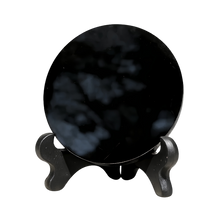 Black Obsidian Scrying Mirror with Stand 6cm