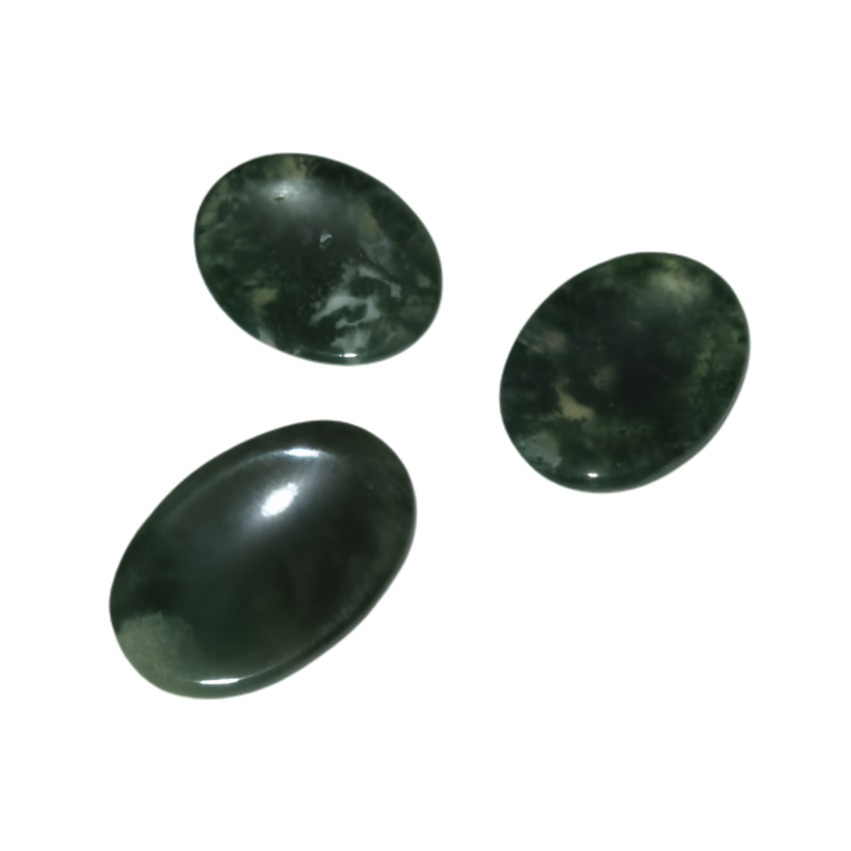 Moss Agate Worry Stone
