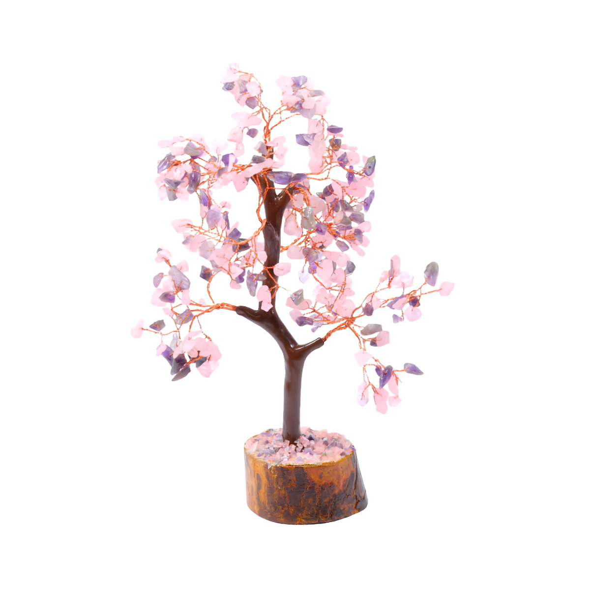 Rose Quartz Gemstone Tree with Hearts