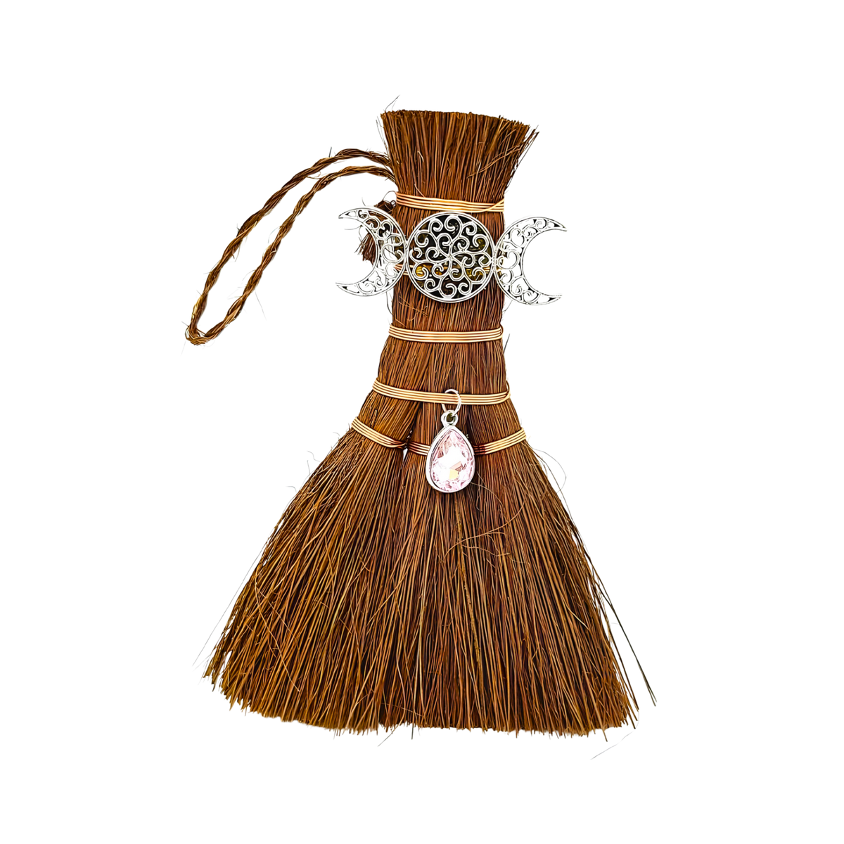 Triple Moon Altar Broom – 6 Inch