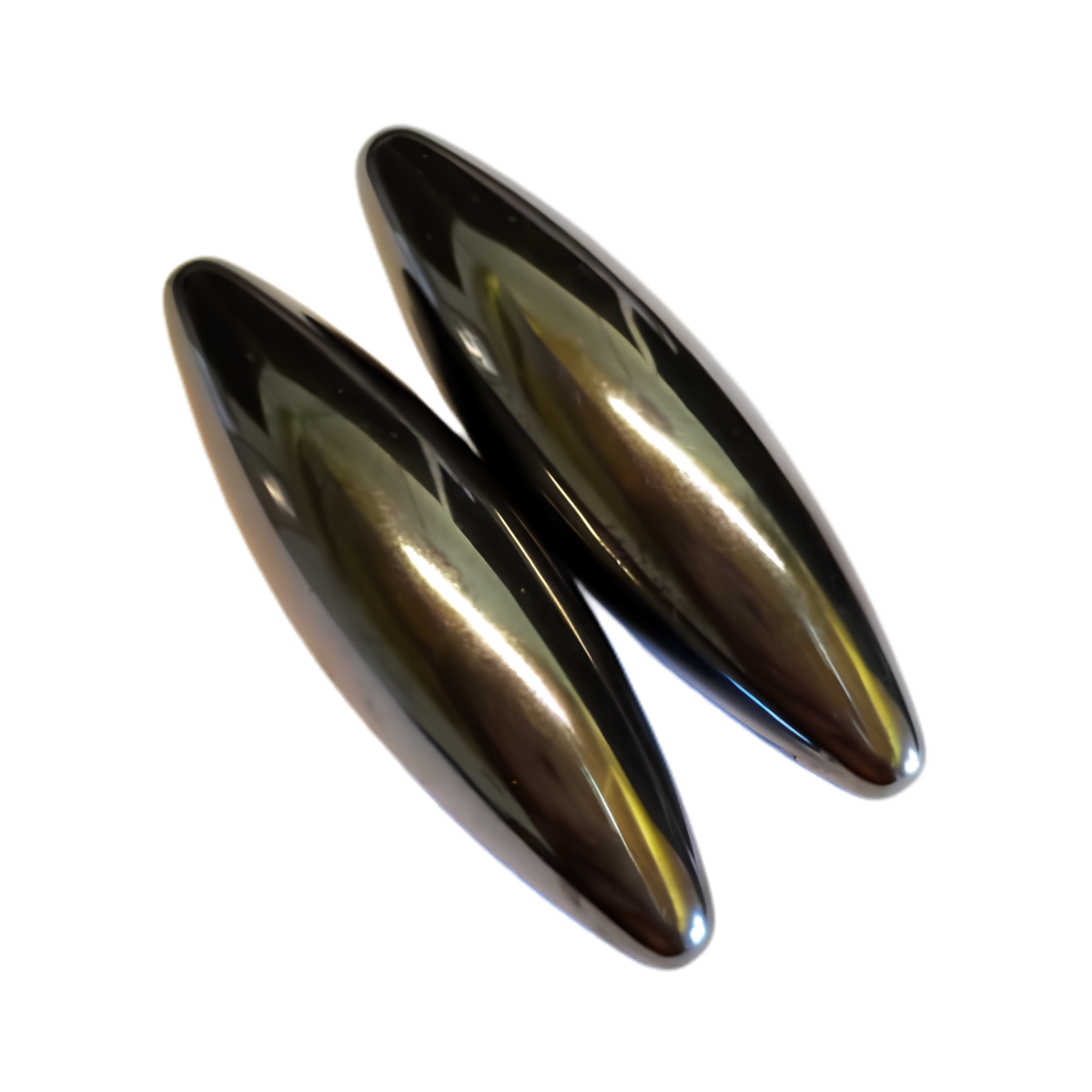 60mm Magnetic Hematite Oval Pair