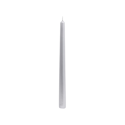 9" Silver Taper Candle