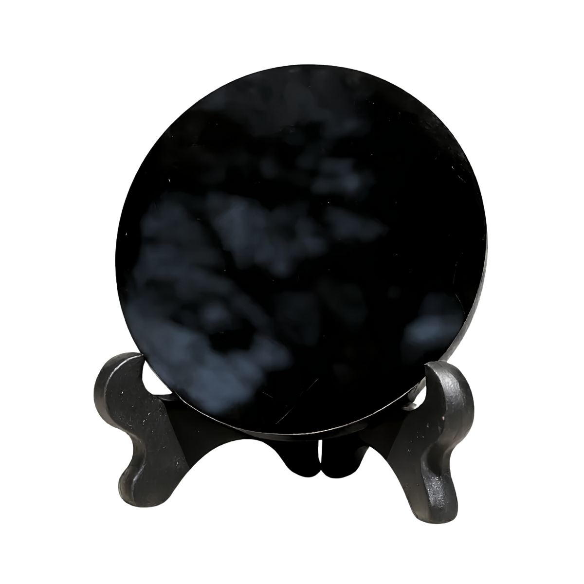 Black Obsidian Scrying Mirror with Stand 6cm