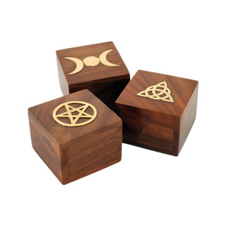 Brass Inlaid Wooden Box