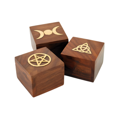 Brass Inlaid Wooden Box