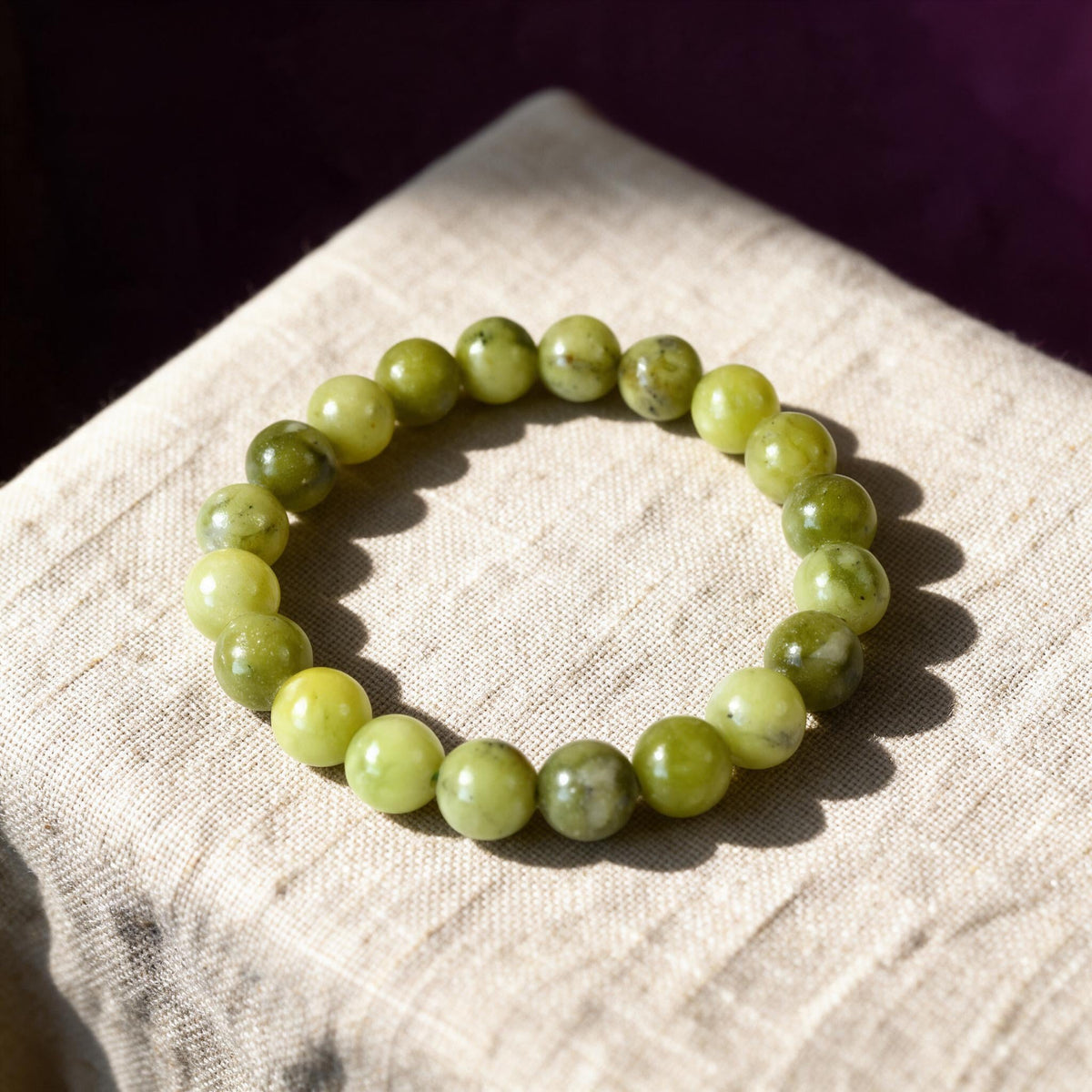 8mm beaded Chinese Jade Bracelet