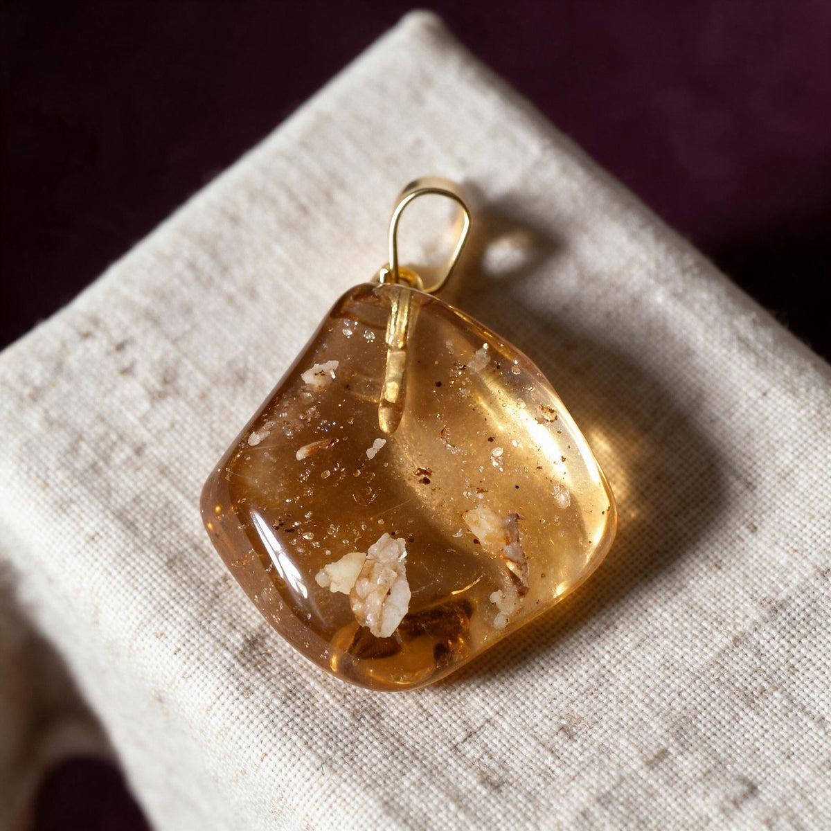 Citrine Tumbled Pendant