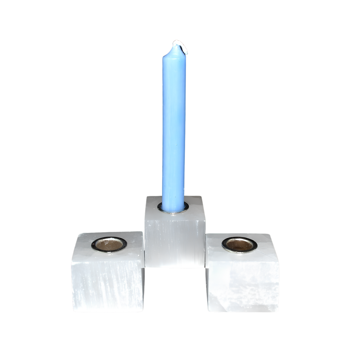 Selenite Chime Candle Holders – Set of 3