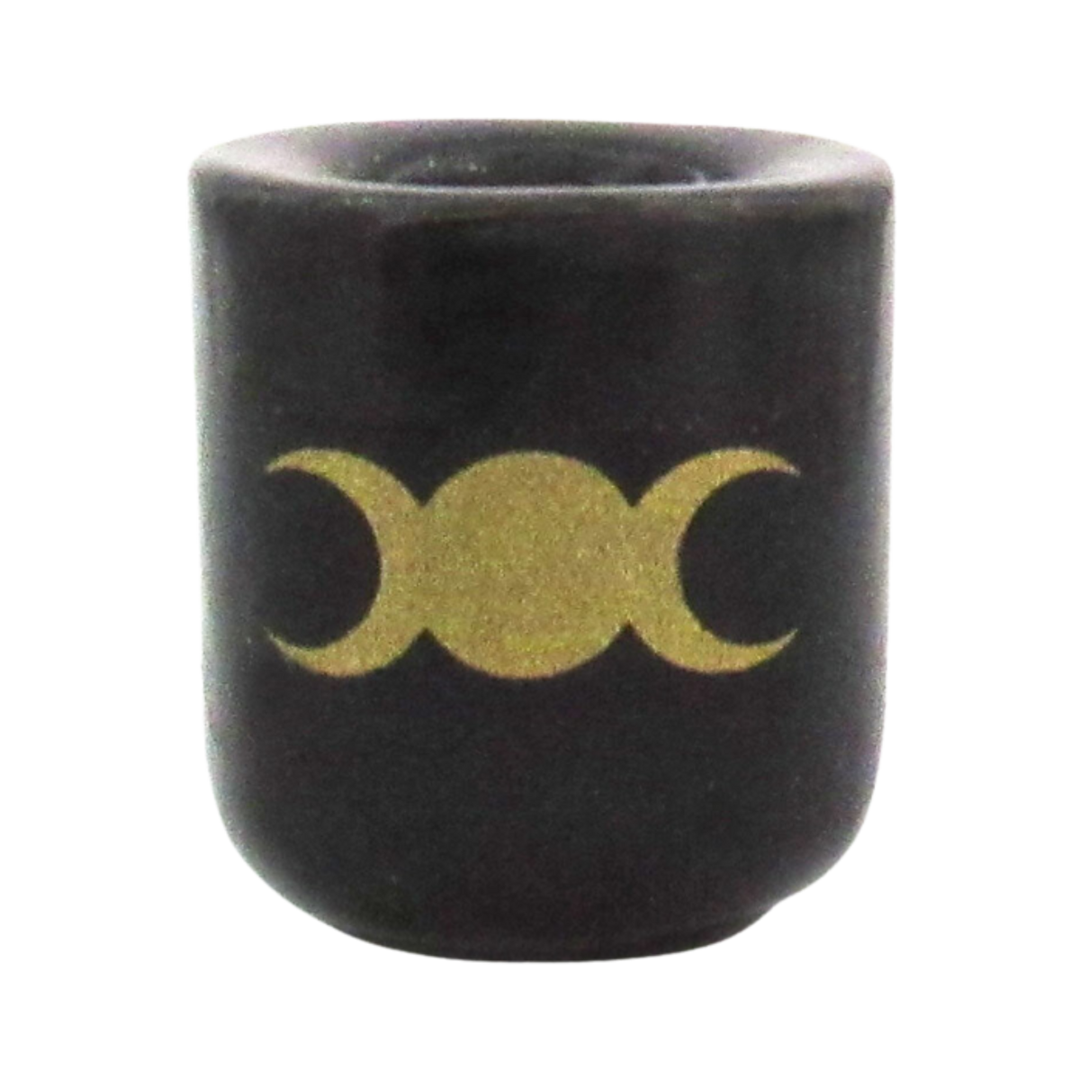 Triple Moon Black Ceramic Candle Holder