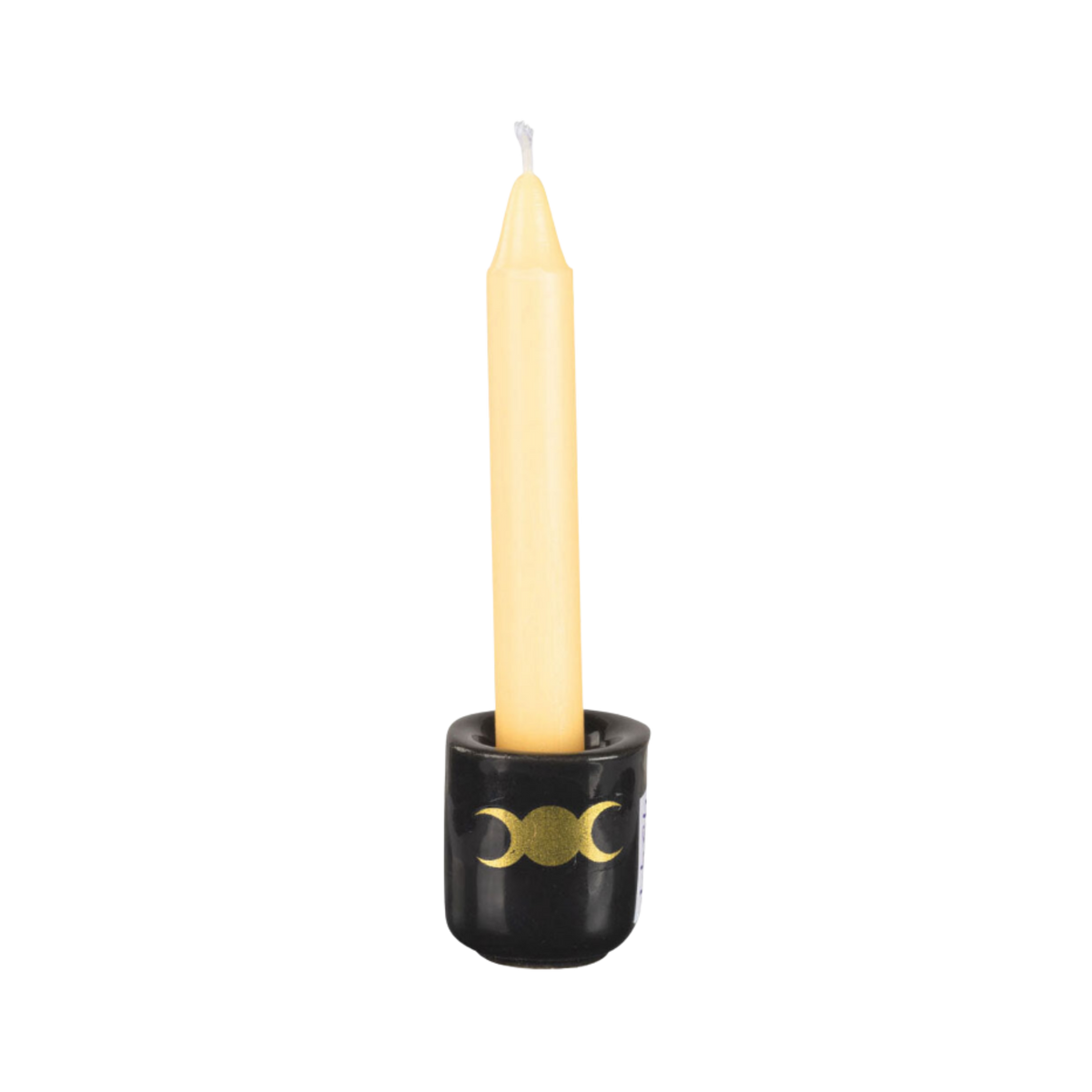 Triple Moon Black Ceramic Candle Holder