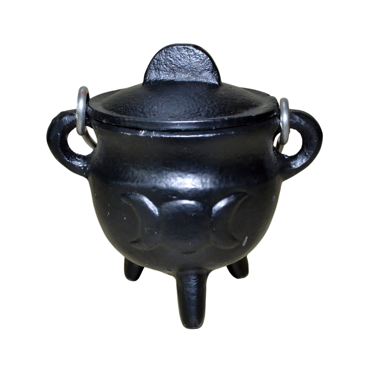 Triple Moon Cast Iron Cauldron with Lid