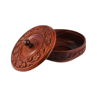 Wooden Ritual Bowl with Lid